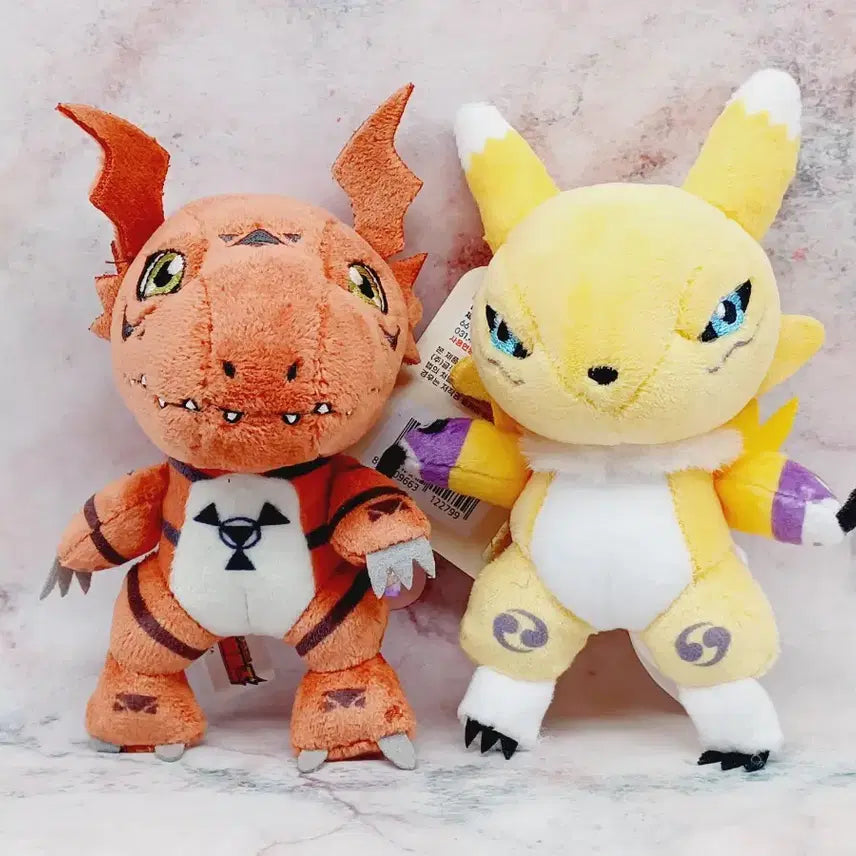 [BUNJANG] Digimon Tamers Guilmon & Renamon Keychain Plush (8cm) / 개별) 디지몬 테이머즈 길몬(4)&레나몬(3) 키링인형 8센치