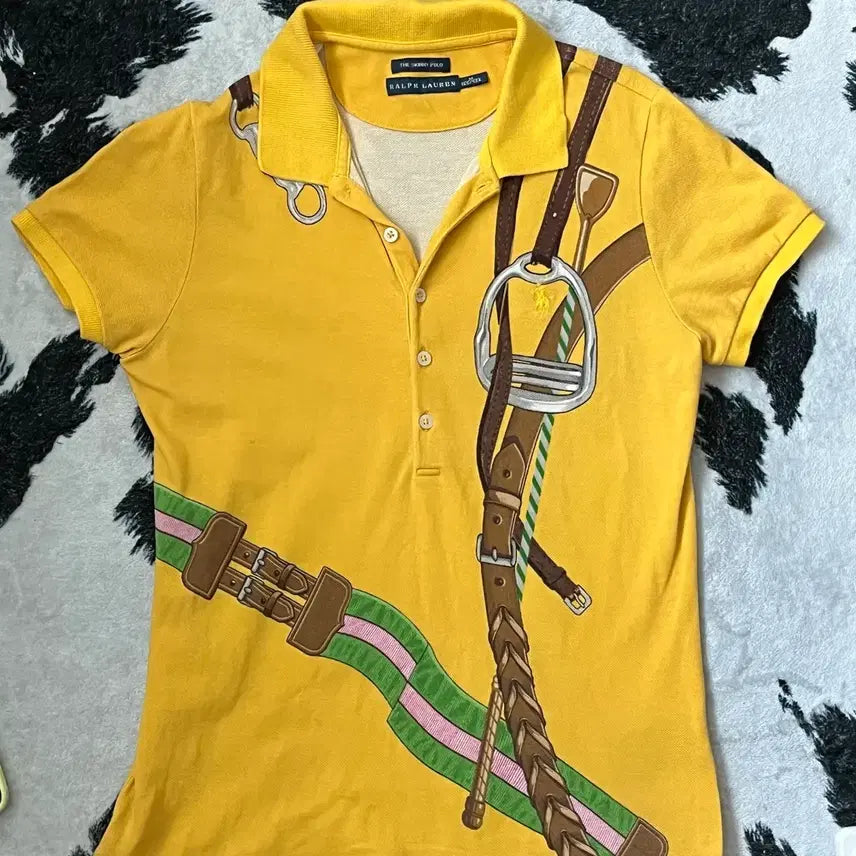[BUNJANG] 90s Polo Ralph Lauren Horse Riding Pattern Short Sleeve Polo Shirt / 90s 폴로 랄프로렌 승마 패턴 피케이 티셔츠 반팔티