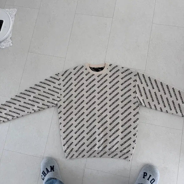 [BUNJANG] Balenciaga Multicolor Logo Knit Sweater / 25ss 발렌시아가 멀티로고 니트