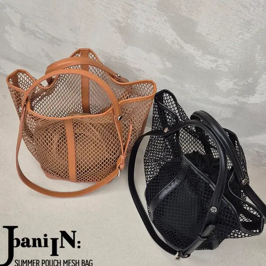 [BUNJANG] Jinny Black Mesh Pouch Bag / 메쉬 파우치가방 블랙 진바니