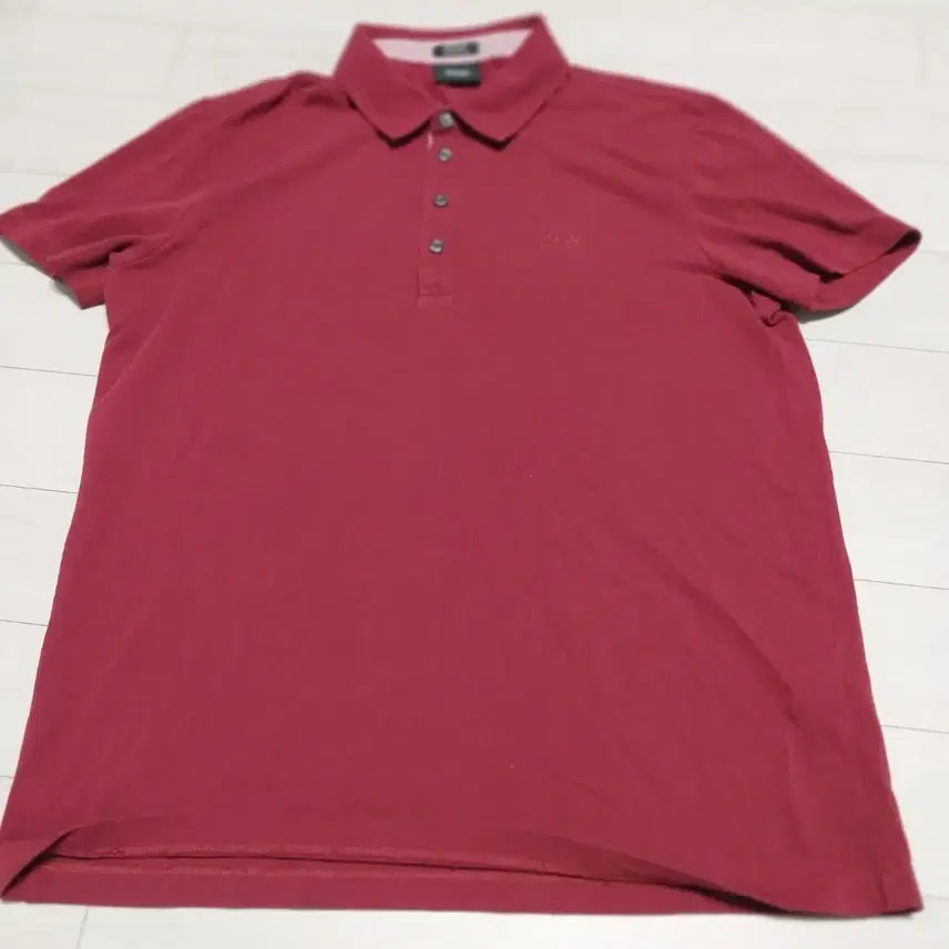[BUNJANG] BOSS Men's Burgundy Short Sleeve Polo Shirt / BOSS 남성 반팔 카라티 버건디L
