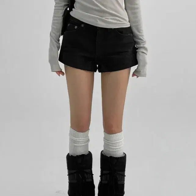 [BUNJANG] Black Up Hotch Non-Fade Short Denim Pants / 블랙업 핫크 논페이드 숏 데님 팬츠 s 흑청
