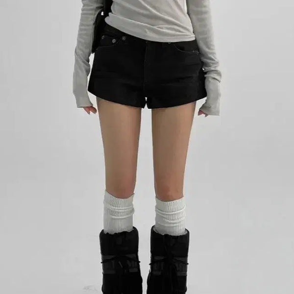 [BUNJANG] Black Up Hotch Non-Fade Short Denim Pants / 블랙업 핫크 논페이드 숏 데님 팬츠 s 흑청