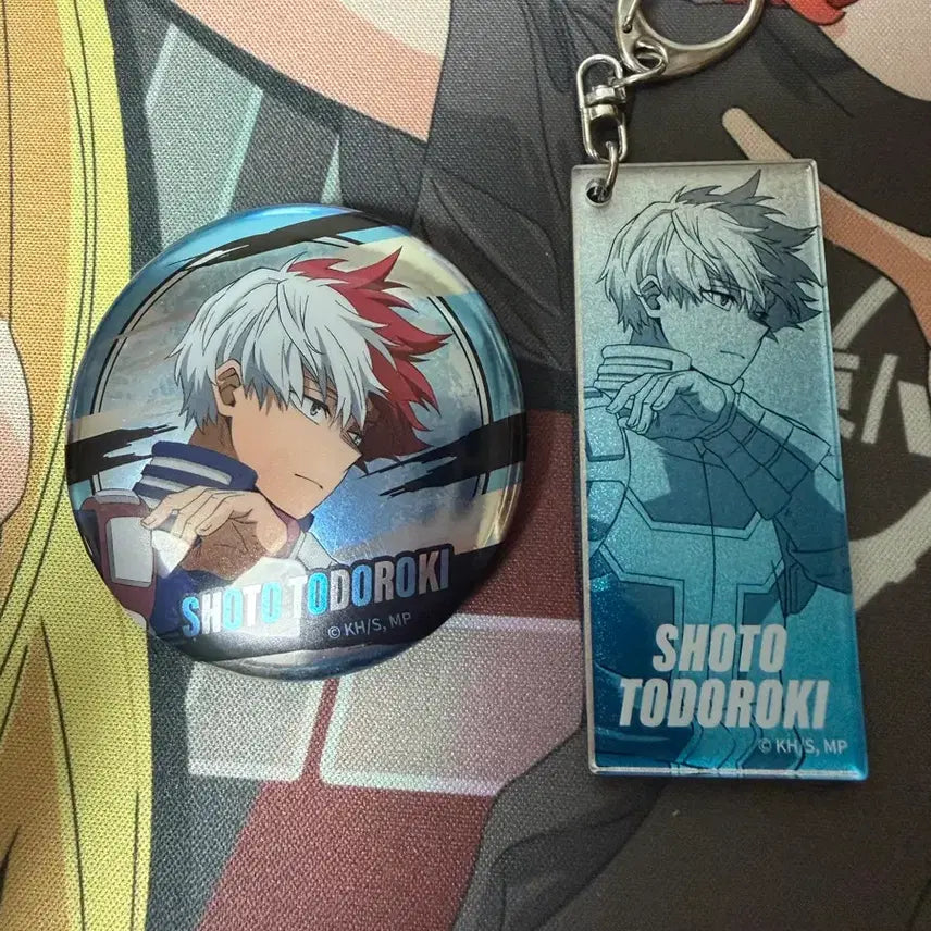 [BUNJANG] My Hero Academia Todoroki Shoto Keychain & Can Badge Bundle (Shibuya Pop-up) / 나히아 토도로키 쇼토 키링 캔뱃지 일괄 (시부야 팝업)