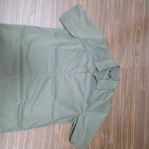 [BUNJANG] DKNY Quarter Open Collar Shirt Olive Khaki / [95] DKNY 쿼터 오픈카라셔츠 올리브카키