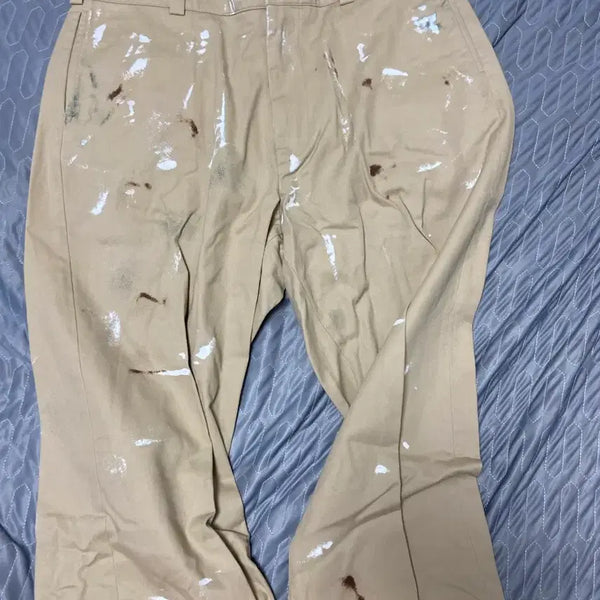 [BUNJANG] Goodness Painting Chino Pants Khaki Beige / [XL] 굿니스 페인팅 치노 카키 베이지