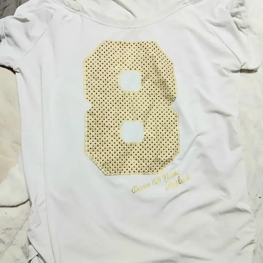 [BUNJANG] Gyaru Gold White Sequin Off-Shoulder Top / 갸루골드화이트 스팽글 오프숄더