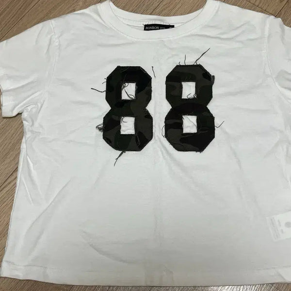 [BUNJANG] Ronron Camo Short Sleeve T-Shirt / 론론 카모 반팔 free