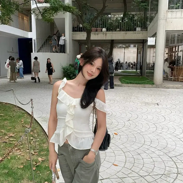 [BUNJANG] Senne Shop Ivory Frill Blouse / 센느샵 블라우스