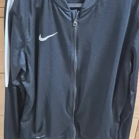 [BUNJANG] Nike Dri-FIT Zip-Up Jacket Black/White L / 나이키 드라이핏 집업 자켓 블랙 화이트 L