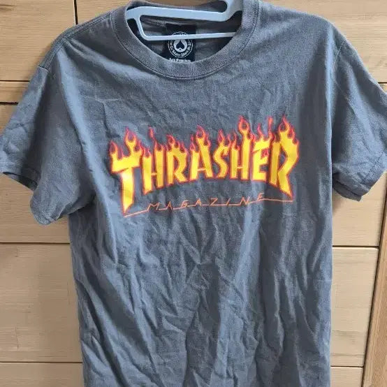 [BUNJANG] Thrasher Flame Logo T-Shirt Grey S / 트레셔 불꽃 반팔티 그레이 S