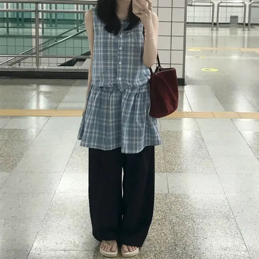 [BUNJANG] Checkered Dress / (1회착용)지그재그 에이블리 체크원피스
