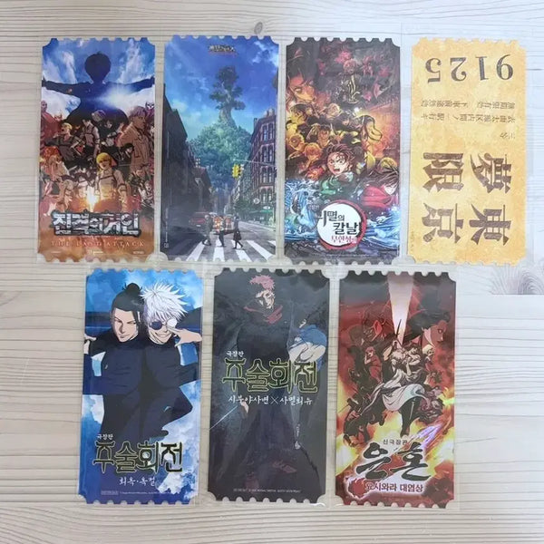 [BUNJANG] Attack on Titan, Demon Slayer, Jujutsu Kaisen, Gintama Original Ticket Bundle Set / 7개 일괄) 진격의 거인 귀멸의 칼날 주술회전 은혼 오리지널티켓 오티 메가박스 메박