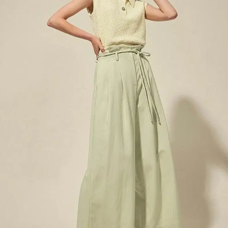 [BUNJANG] Lanvin Linen Blend Belted Wide Pants / 랑방 와이드 팬츠 55