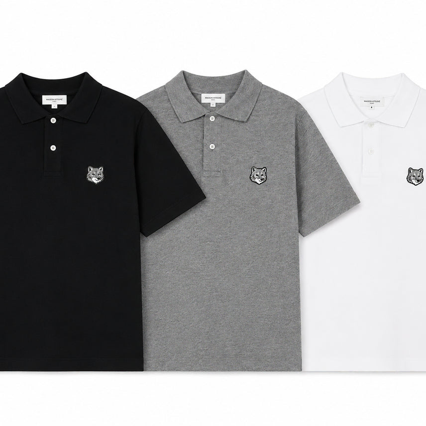 [BUNJANG] Maison Kitsuné Grey Fox Head Polo T-Shirt / 미개봉 새상품 ) 메종키츠네 PK 카라 반팔 그레이폭스헤드