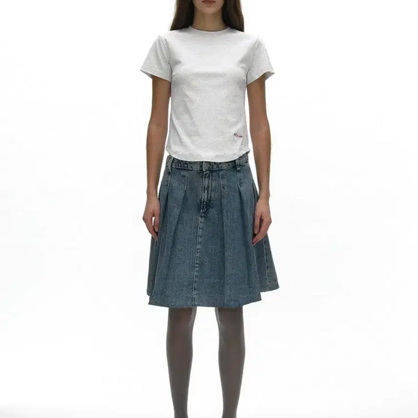 [BUNJANG] Partimento Woman PW 90s Short Sleeve T-Shirt Melange F / [파르티멘토 우먼] PW 90s 숏슬리브 반팔 티셔츠 멜란지 F