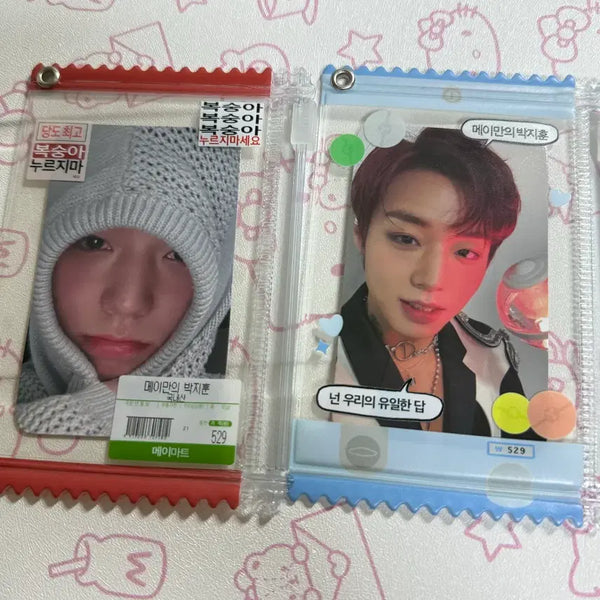 [BUNJANG] Park Jihoon Peach & Ppobbong Ver. Photocard Pouch Bundle Set / 박지훈 포카파우치 일괄양도(복숭아ver & 뽑봉ver)