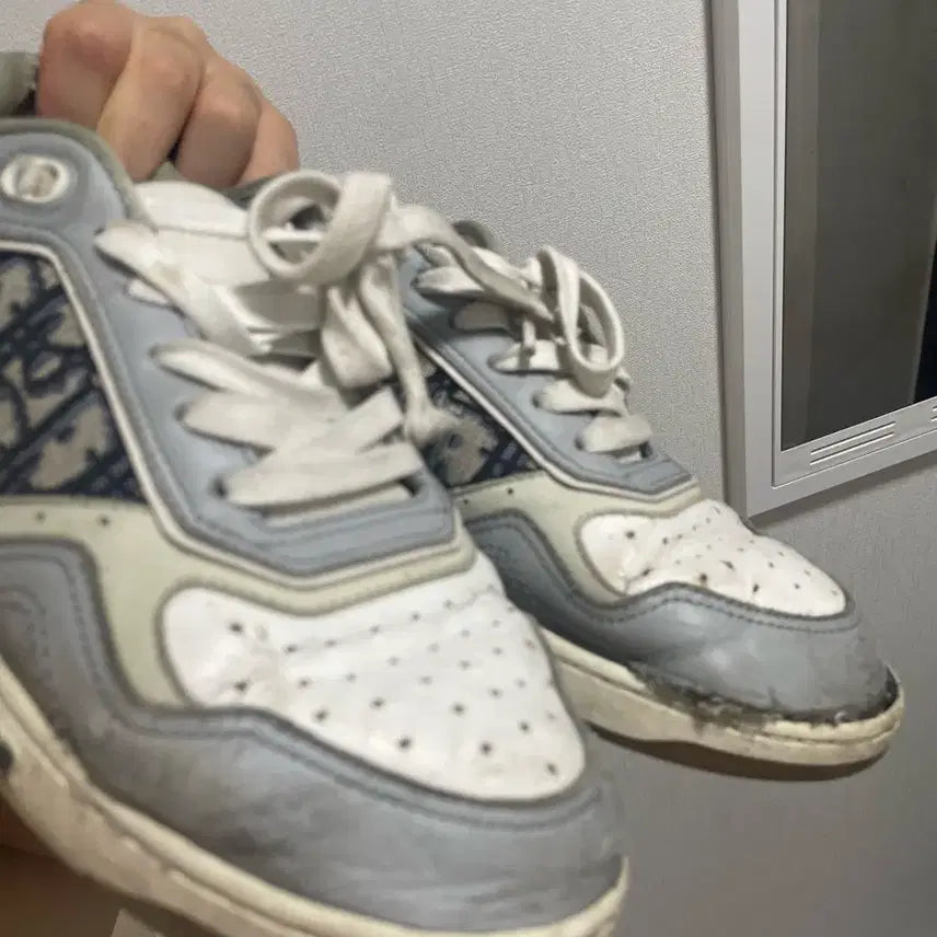 [BUNJANG] Dior B27 Low-Top Sneakers White/Gray / 디올 B27 로우탑 스니커즈 화이트/그레이