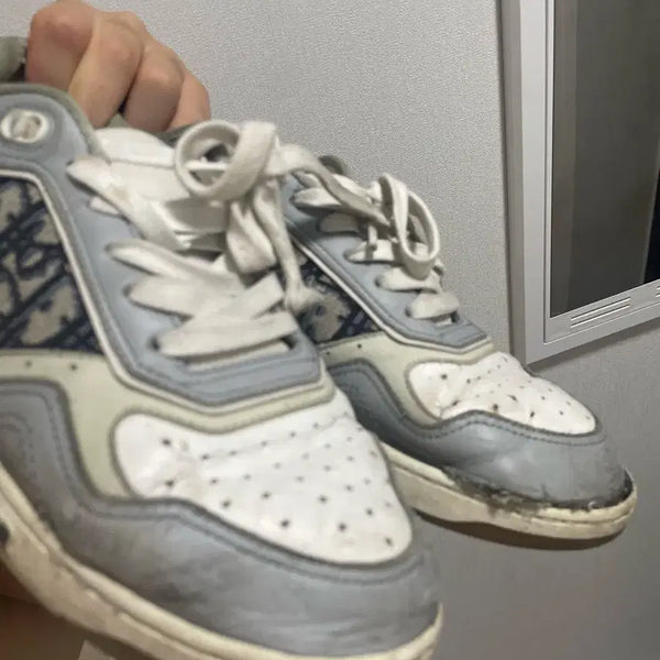 [BUNJANG] Dior B27 Low-Top Sneakers White/Gray / 디올 B27 로우탑 스니커즈 화이트/그레이