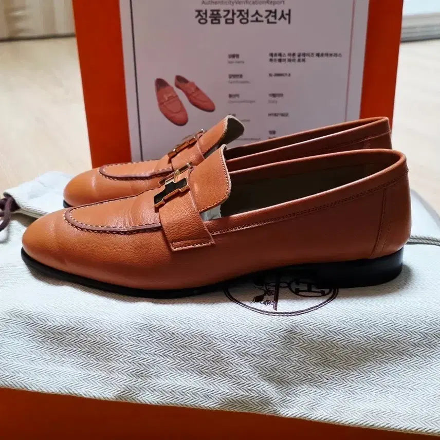 [BUNJANG] Hermès Paris Women's Loafers H182182Z Orange Full Box / 에르메스 파리 로퍼 여성용 H182182Z 풀박스 (정품)