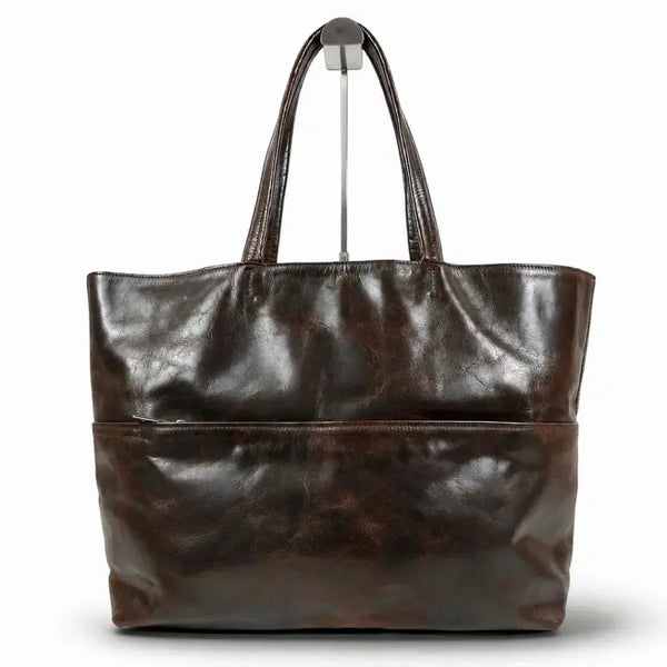 [BUNJANG] aniary Horsehide Leather Tote Bag - Dark Brown / 아니아리 aniary 호스하이드 가죽 토트백  포터 랄프로렌 매니아