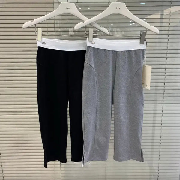 [BUNJANG] Pendant 7/8 Split Hem Leggings - Black / (새상품)펜던트 레깅스 7부 트임 팬츠 / 블랙