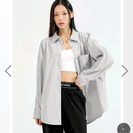 [BUNJANG] Xexymix Glossy Loose Fit Shirt / (새상품)젝시믹스 글로시 루즈핏 셔츠