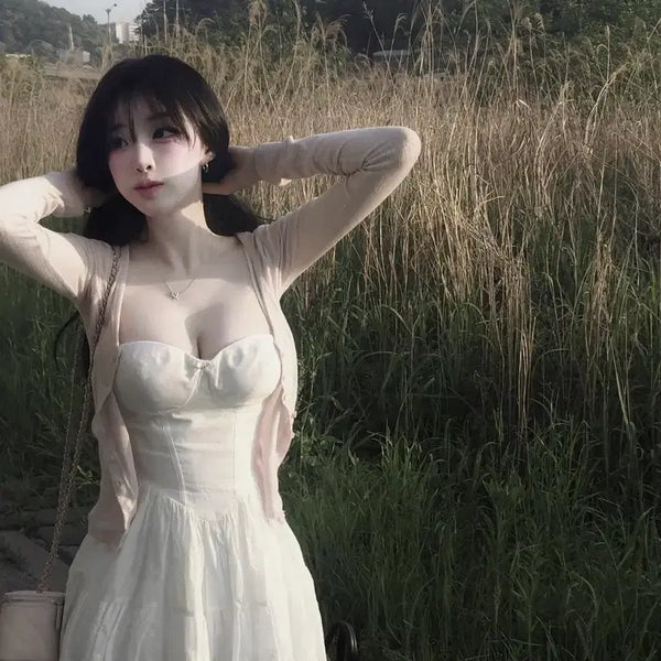 [BUNJANG] Not Your Roses Corset Sasha Dress White / 슈 착용 낫유어로즈 코르셋 샤샤드레스 원피스 화이트