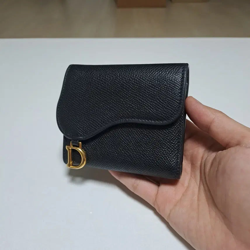[BUNJANG] Dior Saddle Lotus Black Trifold Wallet / [100%/정품] 디올 새들 로터스 블랙 3단 지갑