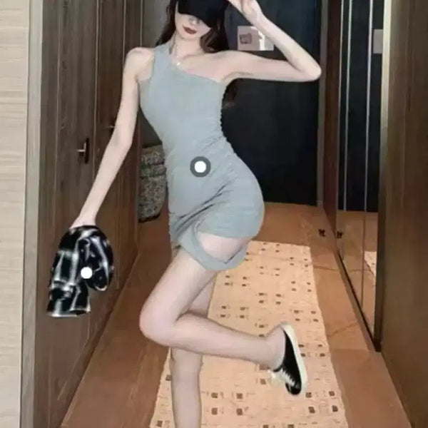 [BUNJANG] Sleeveless Tight Mini Dress for Club and Beach / 새제품)섹시원피스.클럽.섹시옷.원피스.끈나시원피스.타이트한옷.휴가룩.미니원피스.원피스.트임원피스.비치룩
