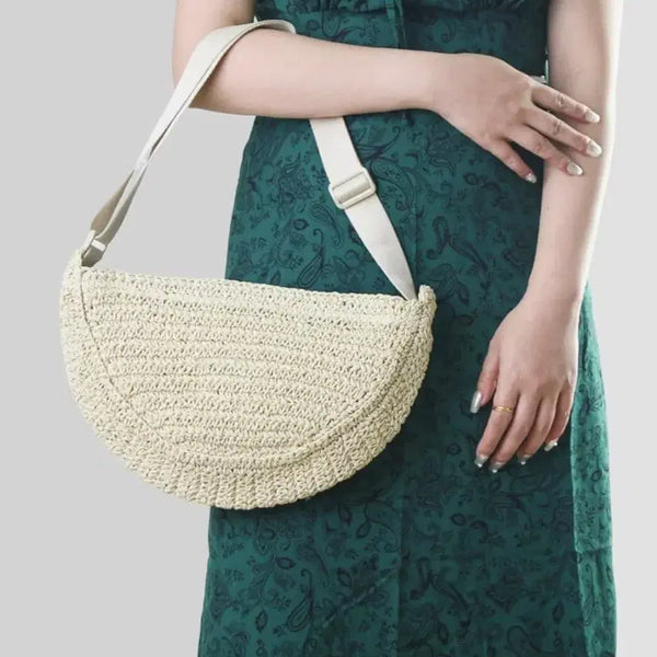 [BUNJANG] Rattan Crossbody Bag Beige / 라탄 크로스백 베이지