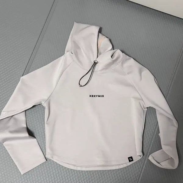 [BUNJANG] Xexymix Cropped Hooded Sweatshirt Gray / 젝시믹스 크롭 후드티 그레이