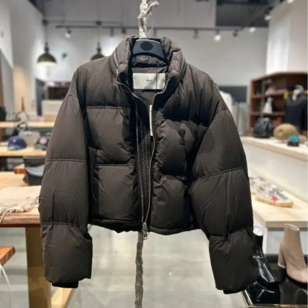 [BUNJANG] AMI Short Padding Brown Small Size / 아미 숏패딩 브라운 스몰사이즈
