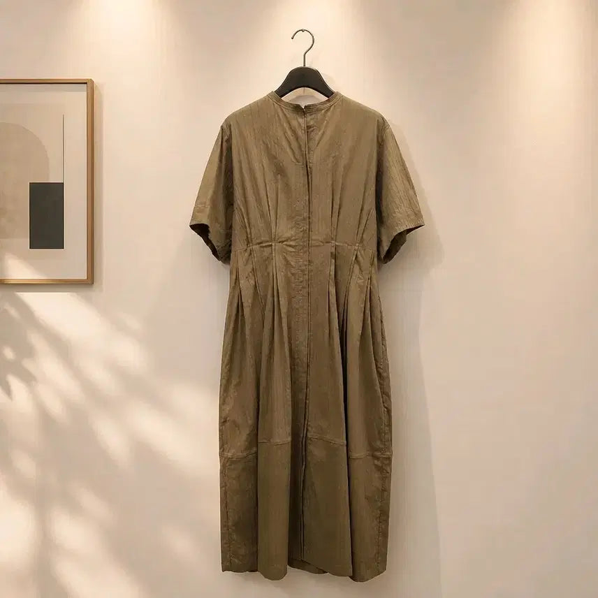 [BUNJANG] Time Homme Lett By.N 2024 Pintuck Flare Long Dress / 한섬 래트바이티 2024 핀턱 플레어 롱 원피스 82-94-160사이즈