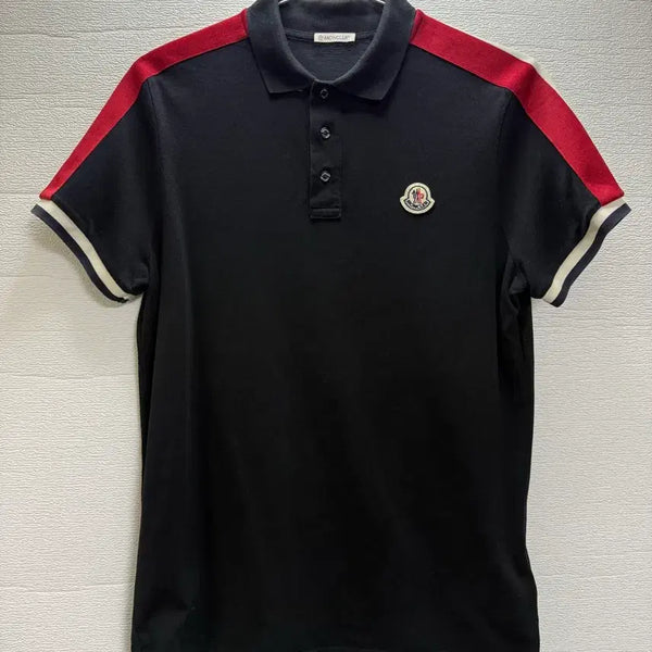 [BUNJANG] Moncler Black Short-Sleeve Polo Shirt / 몽클레르 반팔 카라티 블랙