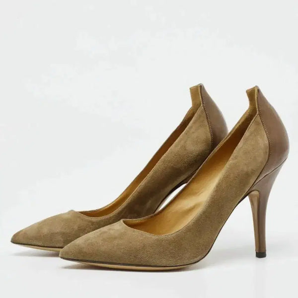 [BUNJANG] Isabel Marant Suede Leather Two-Tone Heels Size 38 / 이자벨마랑 스웨이드 레더 투톤힐 38