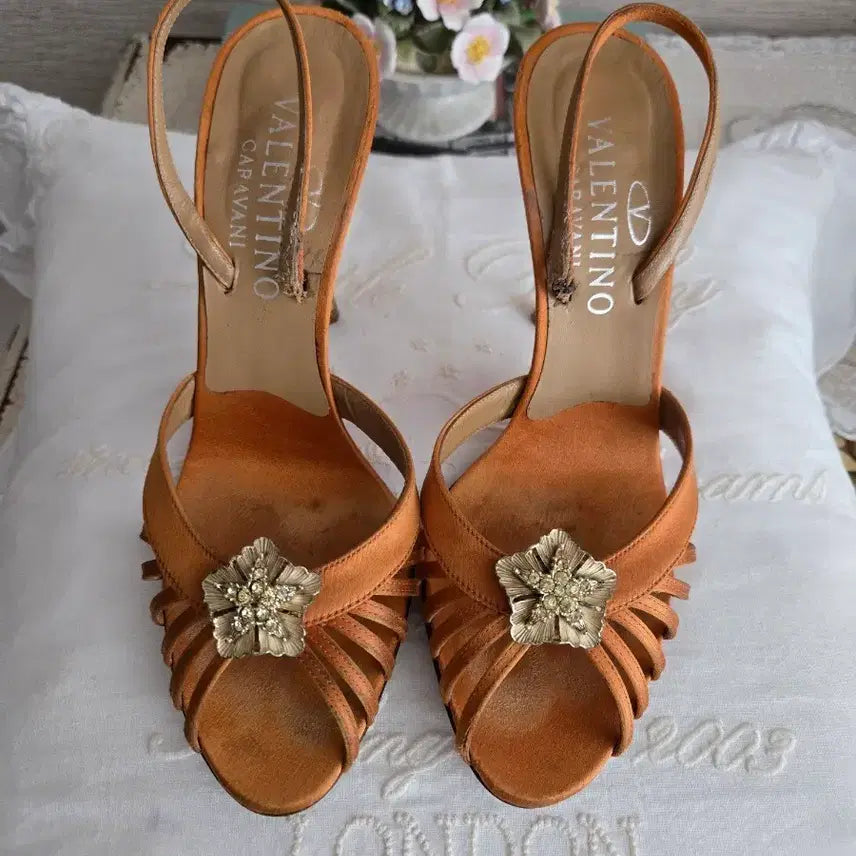 [BUNJANG] Valentino Orange Women's Sandals / 발렌티노 샌들 오렌지색 여성 구두