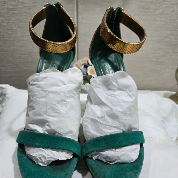 [BUNJANG] Gucci Vamp Ankle Strap Sandals / 뱀피 발목 스트랩샌들
