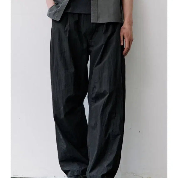[BUNJANG] Fashion Planet X Fooboo Curved Washing Nylon Pants Black M / [패션플래닛X후브스] 커브드 워싱 나일론 팬츠 / 블랙 M