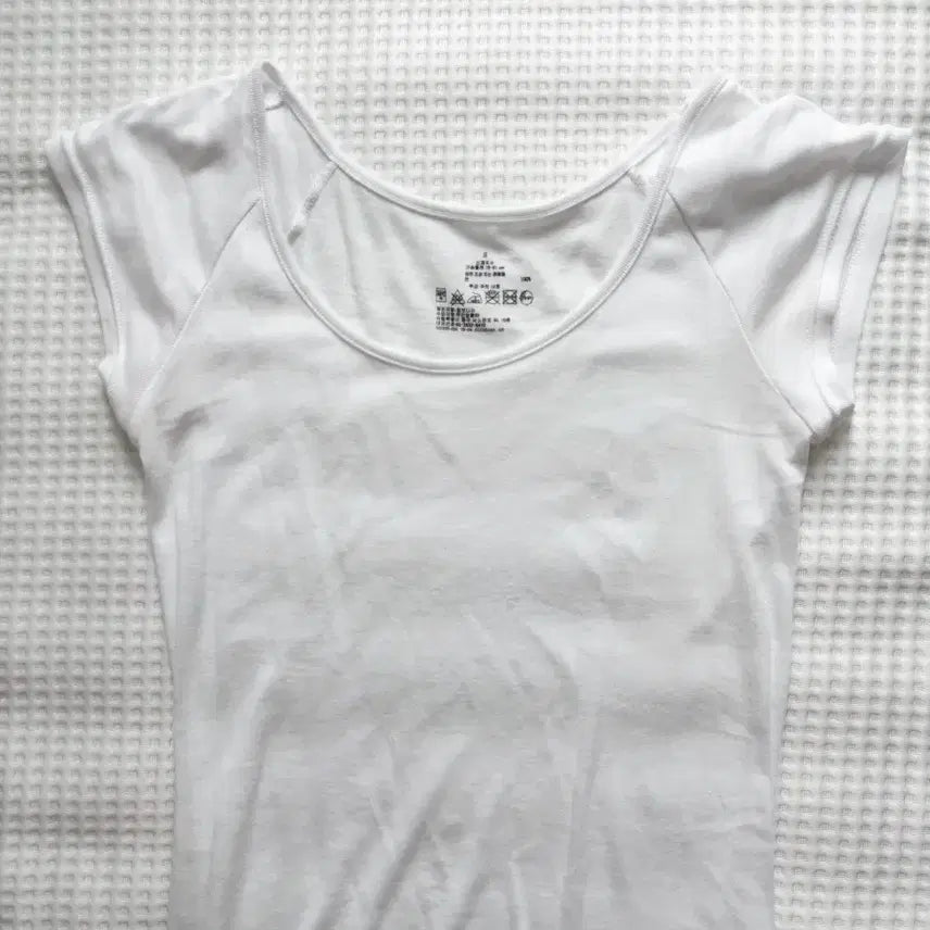 [BUNJANG] Muji French Sleeve Ribbed T-Shirt / 무인양품 후라이스 프렌치 슬리브 티셔츠 1번 착용