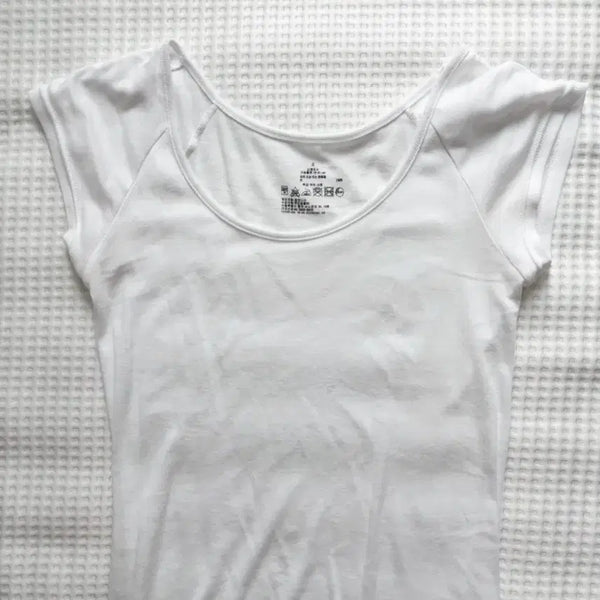 [BUNJANG] Muji French Sleeve Ribbed T-Shirt / 무인양품 후라이스 프렌치 슬리브 티셔츠 1번 착용