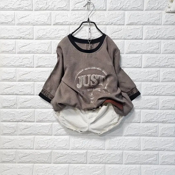 [BUNJANG] YFUL Lettering Short Sleeve Round Neck T-Shirt / 라운드티셔츠