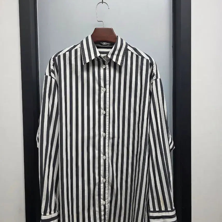 [BUNJANG] Paper Moon Oversized Fit Striped Shirt / 페이퍼문 오버핏 스트라이프 남방