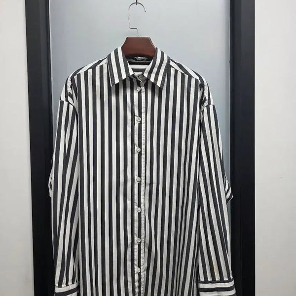 [BUNJANG] Paper Moon Oversized Fit Striped Shirt / 페이퍼문 오버핏 스트라이프 남방