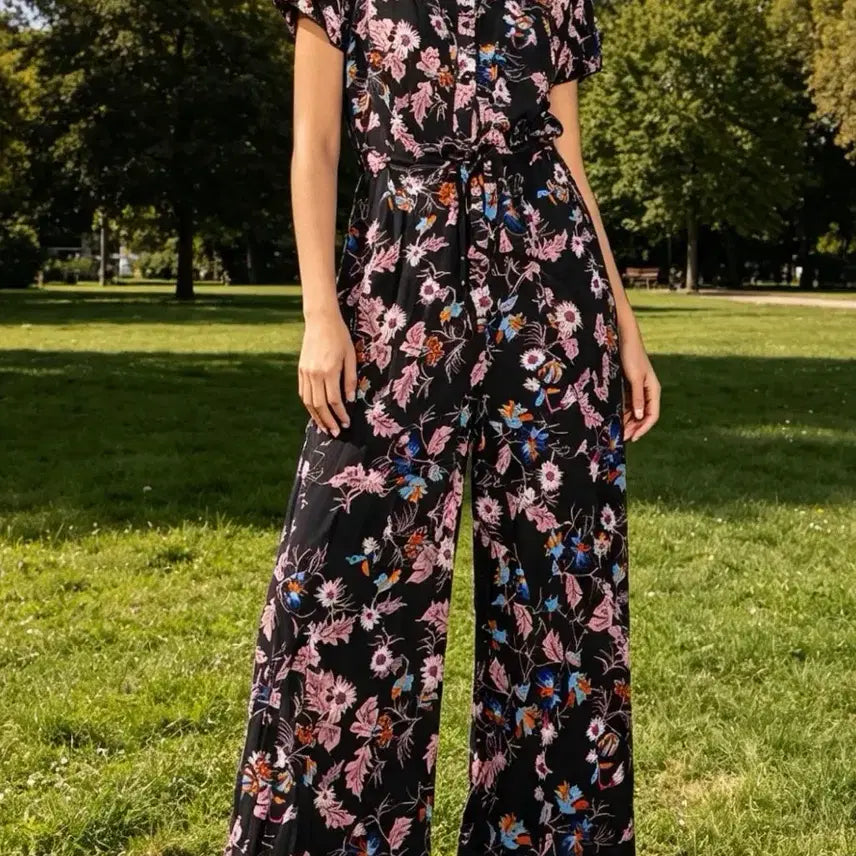 [BUNJANG] Sandro Floral Pattern Jumpsuit / 산드로 점프수트 플라워패턴 점슈
