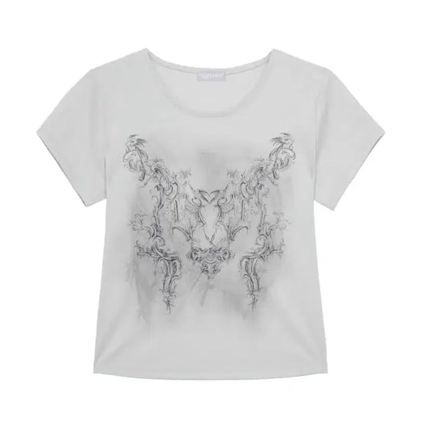 [BUNJANG] Hug Your Skin Rococo T-Shirt (Gray) / 허그유어스킨 rococo T shirts (gray)