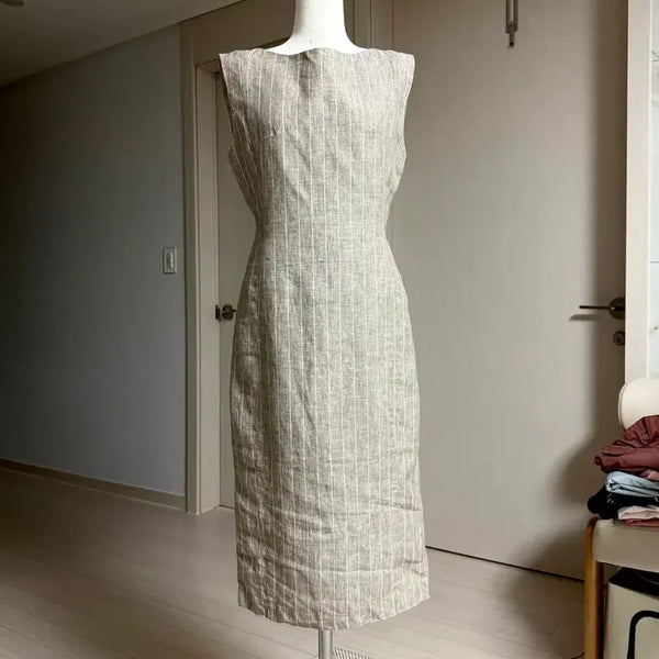 [BUNJANG] NAIN Linen Sleeveless Striped Dress / Nain 100% 린넨  민소매 스트라이프 원피스