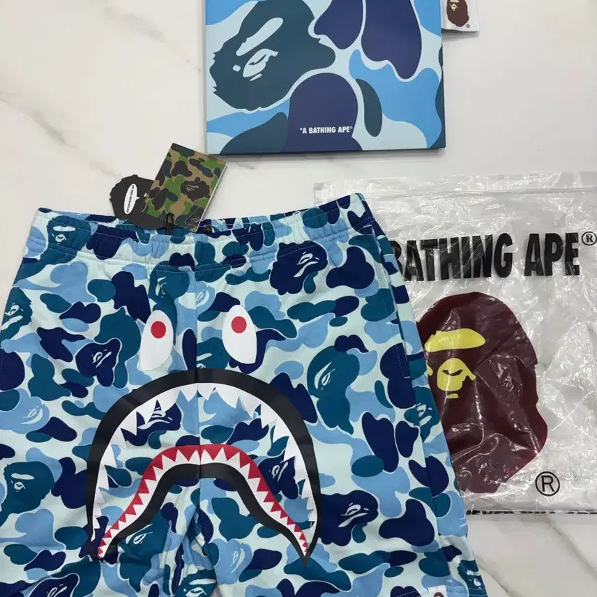 [BUNJANG] BAPE Shark Shorts Blue / 풀구성)베이프 샤크반바지 블루 새상품