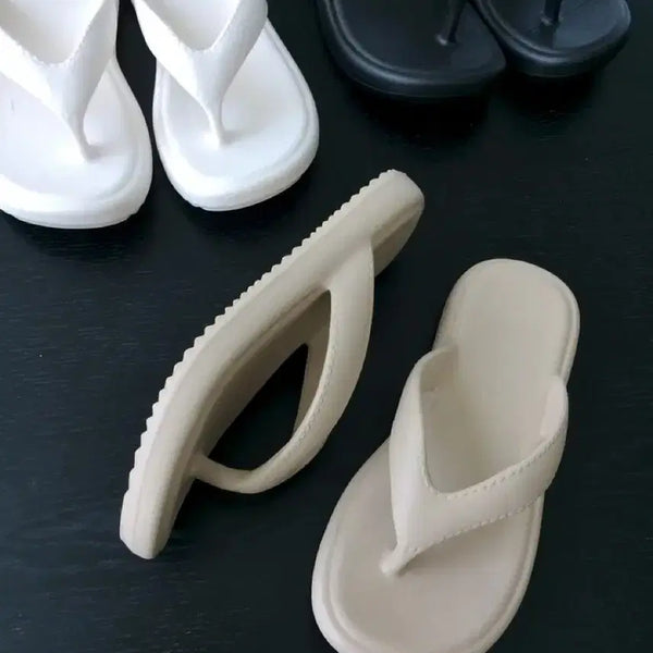 [BUNJANG] Ultra Lightweight Cushion Slides - Beige / 초경량 쿠션 쪼리 <새상품> 베이지-235