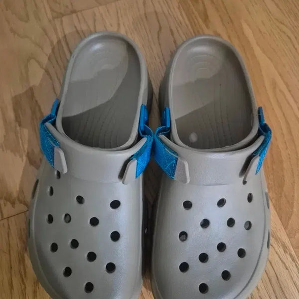[BUNJANG] Crocs Sandals Beige Blue Strap / 크록스 샌들 베이지색 블루 스트랩